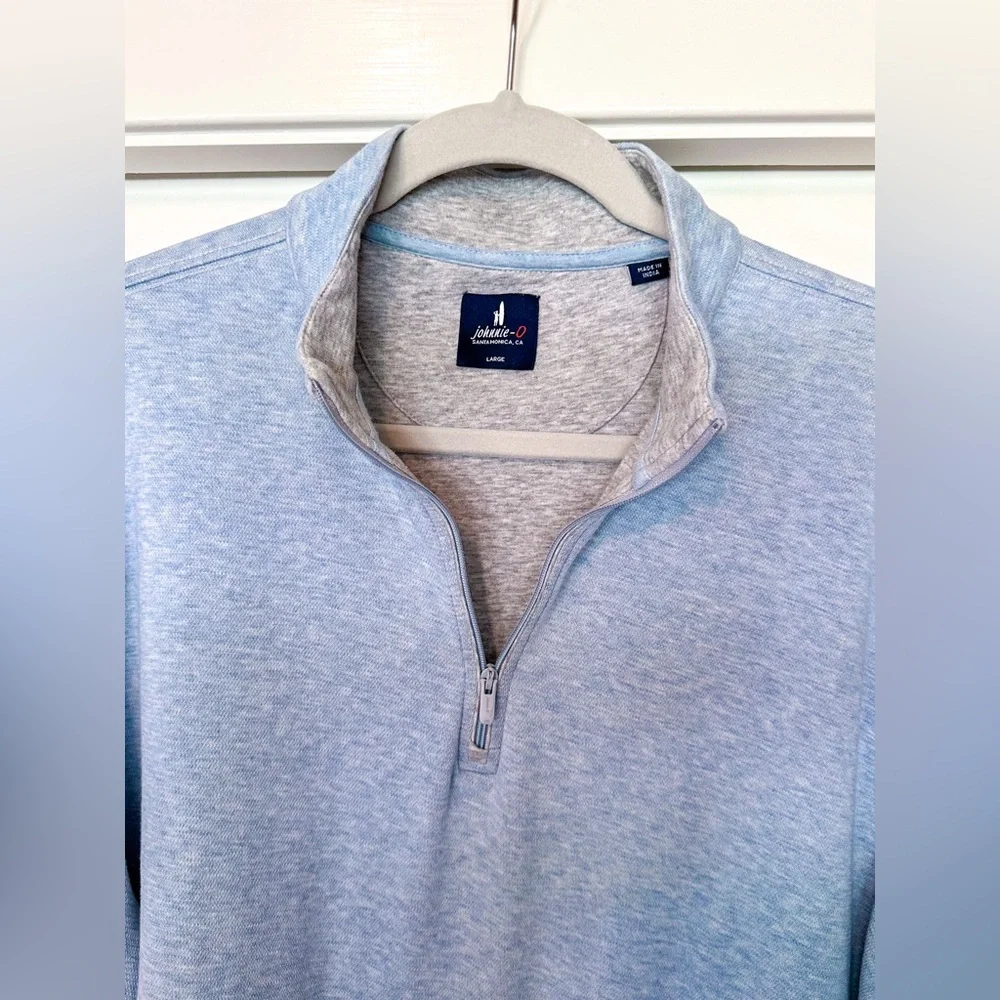Johnnie-O Hank’s “Lightweight Scully” Quarter Zip Pullover in Malibu Size L - Picture 3 of 16